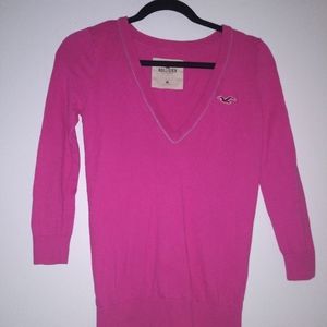 Pink Casual Sweater Women's Knit Top Hollister